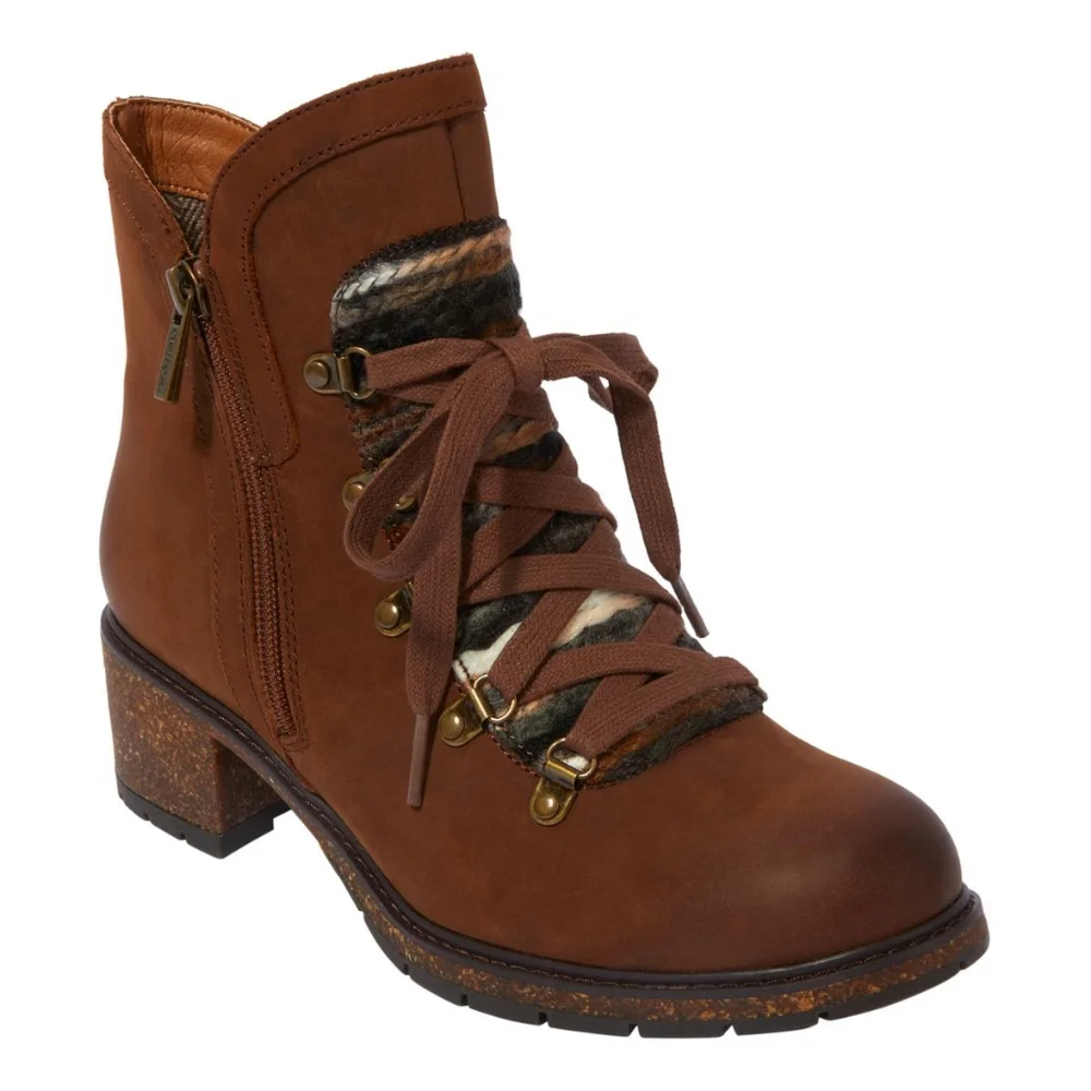 Aetrex® Brown Joleen Boot Leather Lace-Up Orthotic NEW